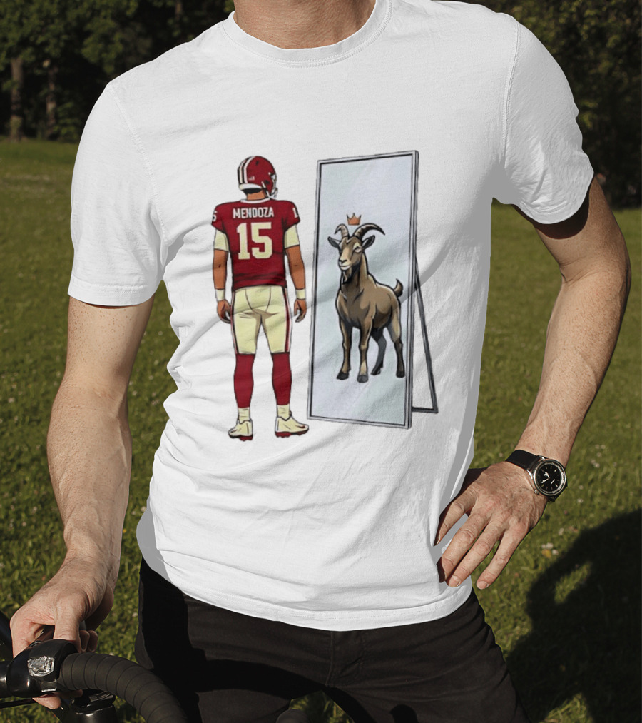 Fernando Mendoza Mirror 15 GOAT Indiana Hoosiers Football T-Shirt