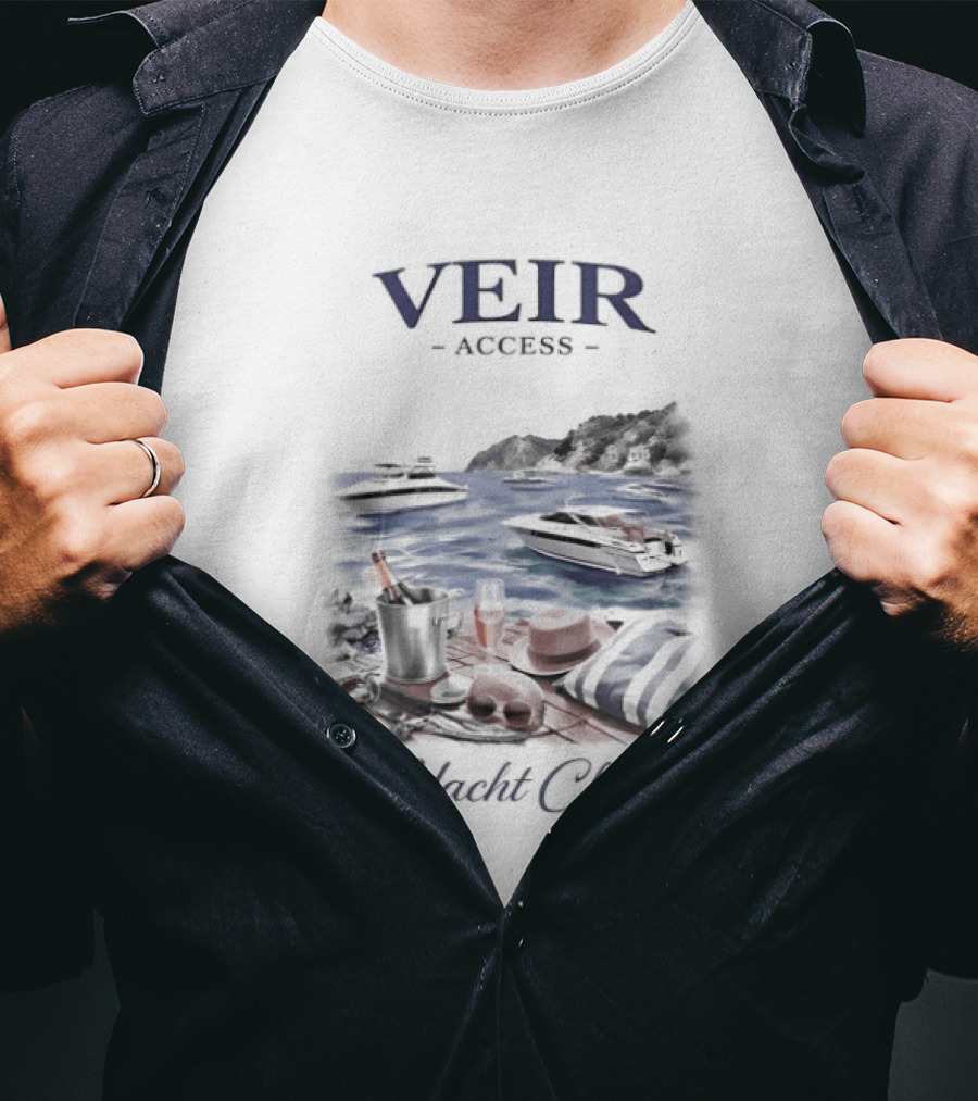 VEIR Access Yacht Club Beach Vacation Scene T-Shirt