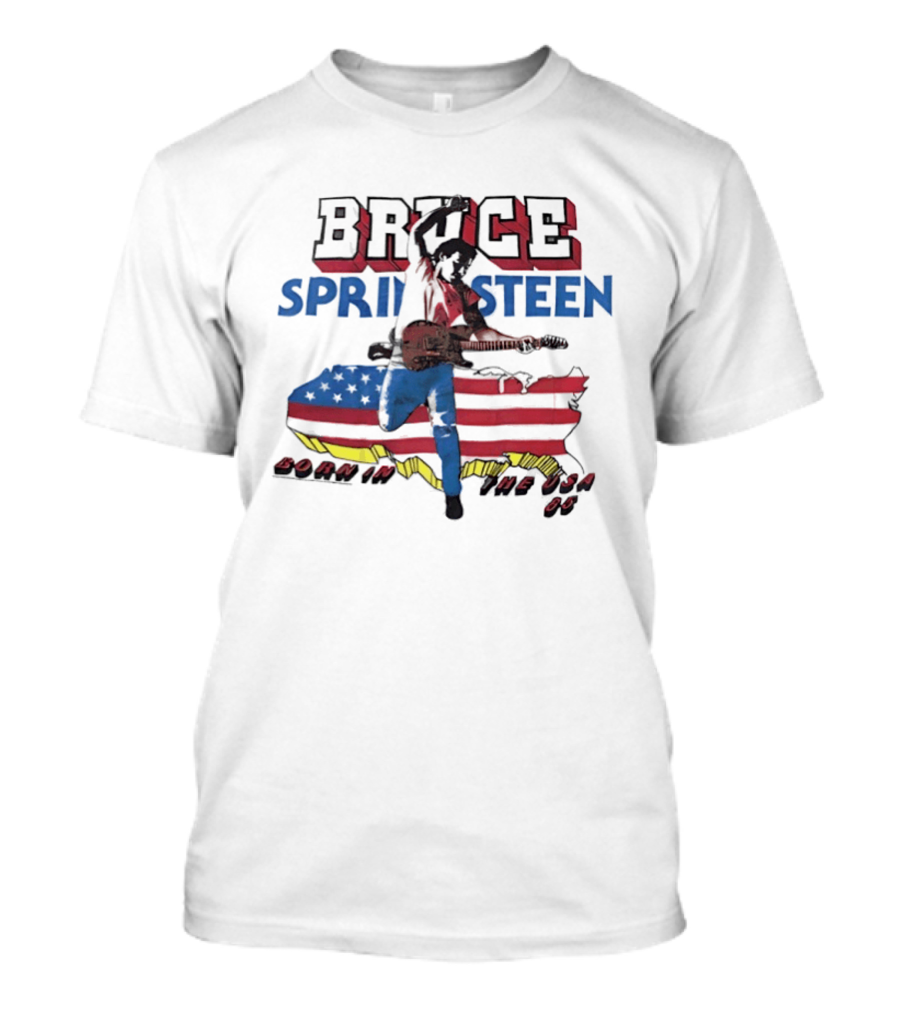 Bruce Springsteen Born In The USA 85 Map Guitar T-Shirt