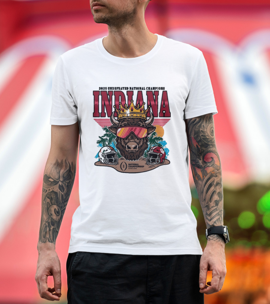 Indiana Hoosiers 2025 Undefeated National Champions Bison Crown National Championship Miami 2025 T-Shirt