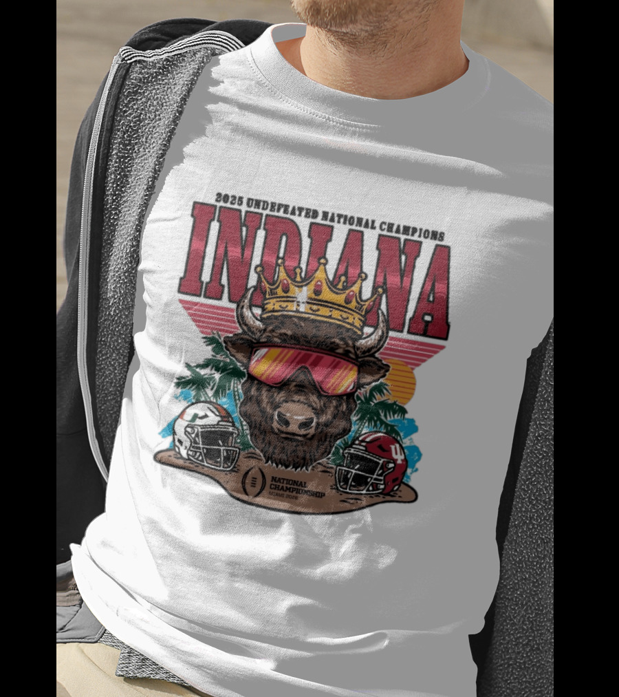 Indiana Hoosiers 2025 Undefeated National Champions Bison Crown National Championship Miami 2025 T-Shirt