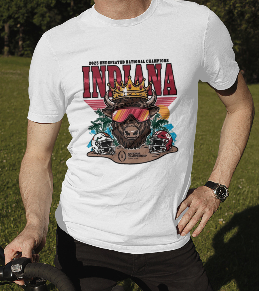 Indiana Hoosiers 2025 Undefeated National Champions Bison Crown National Championship Miami 2025 T-Shirt