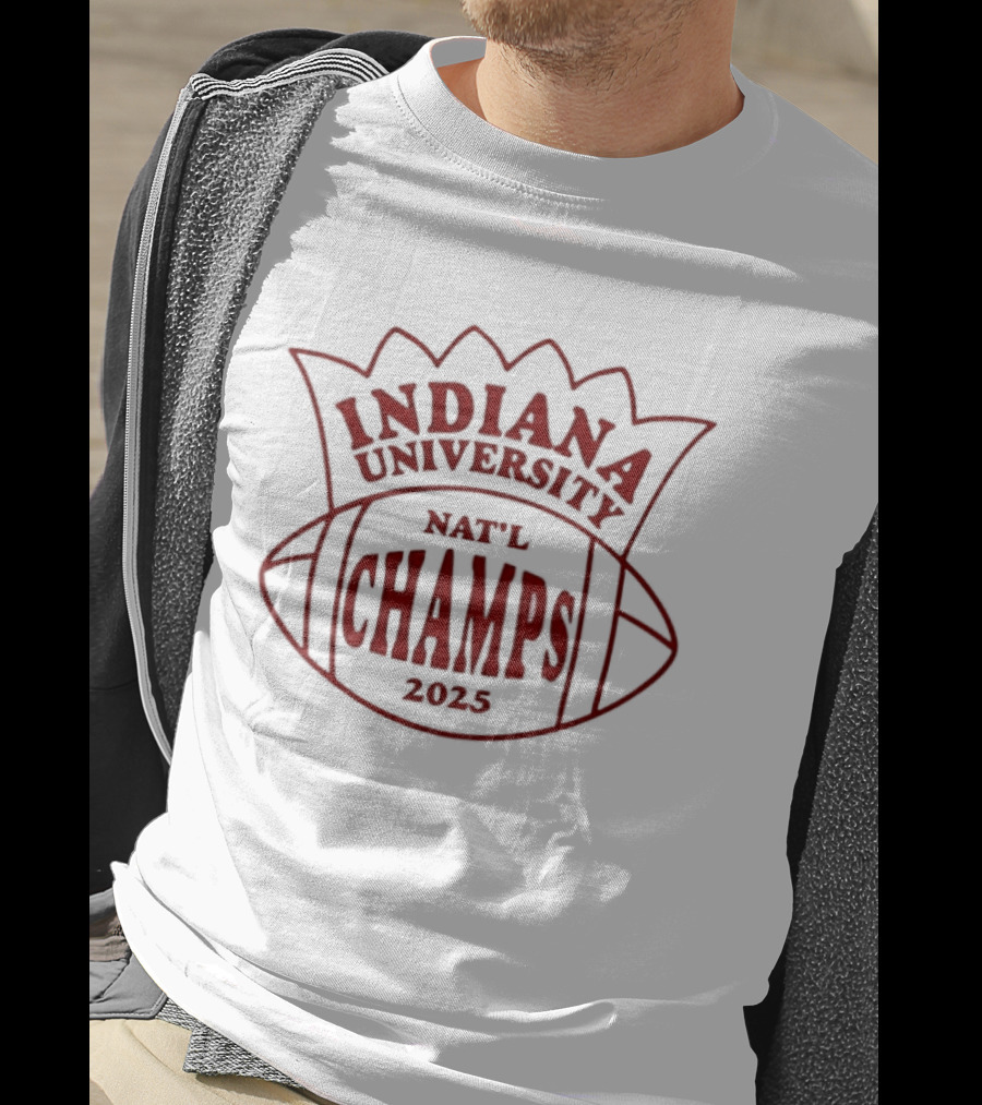 Indiana University NAFL Champs 2025 Football Victory T-Shirt