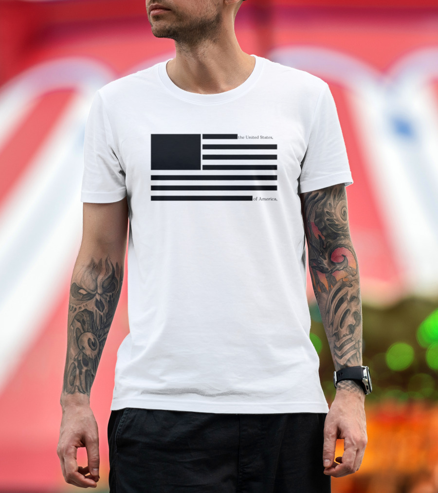 Redacted United States Flag with Blocked Epstein T-Shirt
