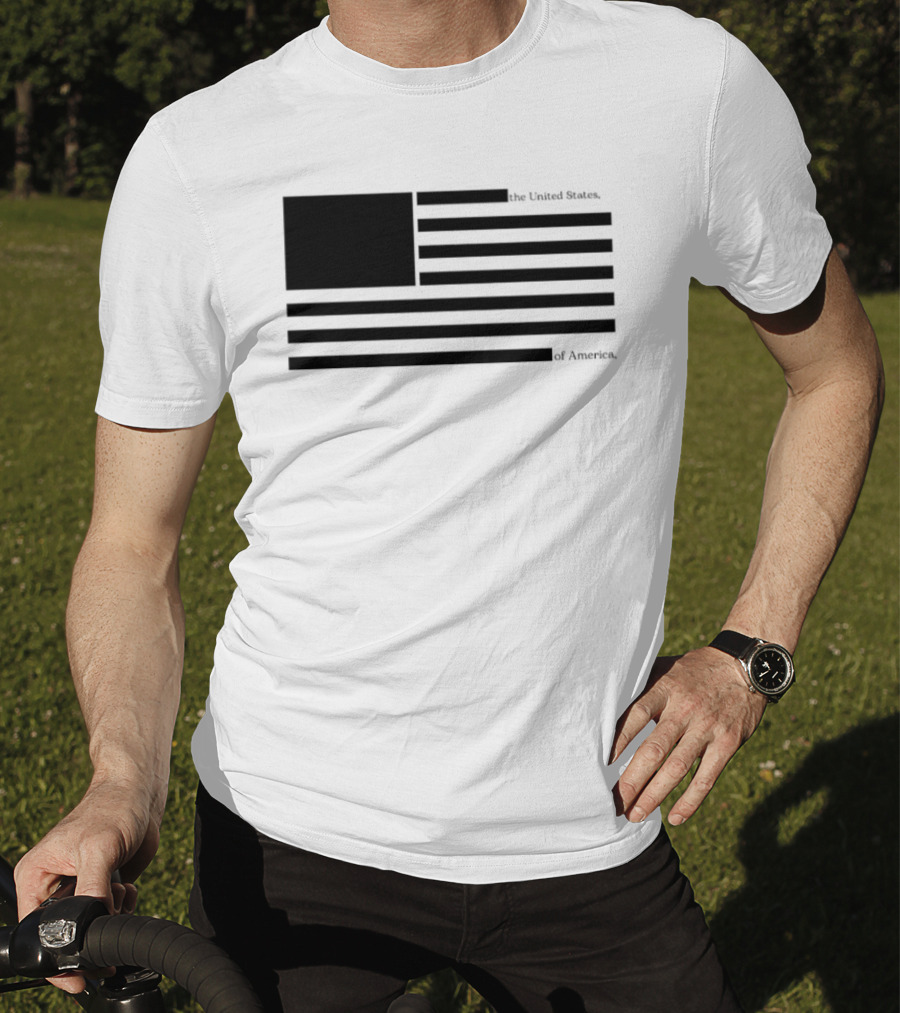 Redacted United States Flag With Blocked Epstein T-Shirt