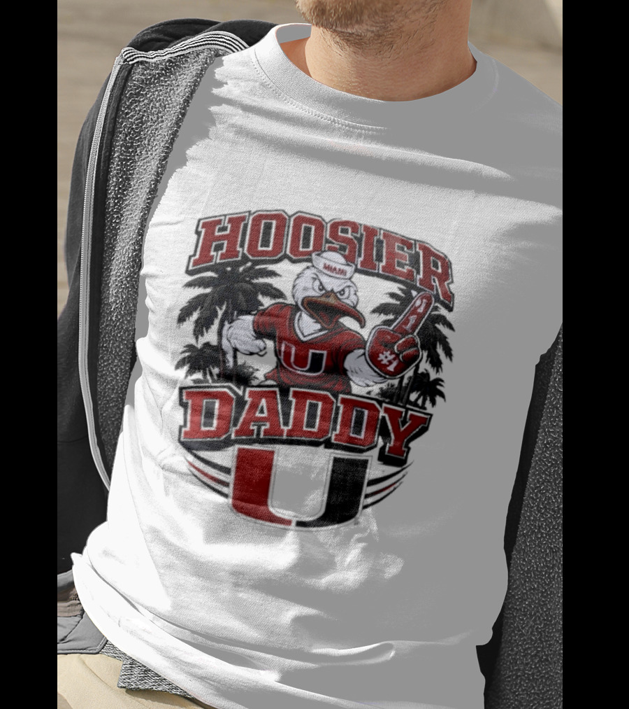 Hoosier Daddy Miami Hurricanes Sebastian The Ibis Number One T-Shirt