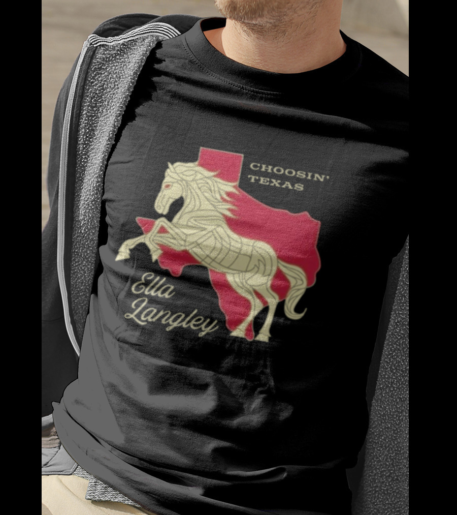 Ella Langley Choosin' Texas Tour 2026 Horse And Texas Map T-Shirt