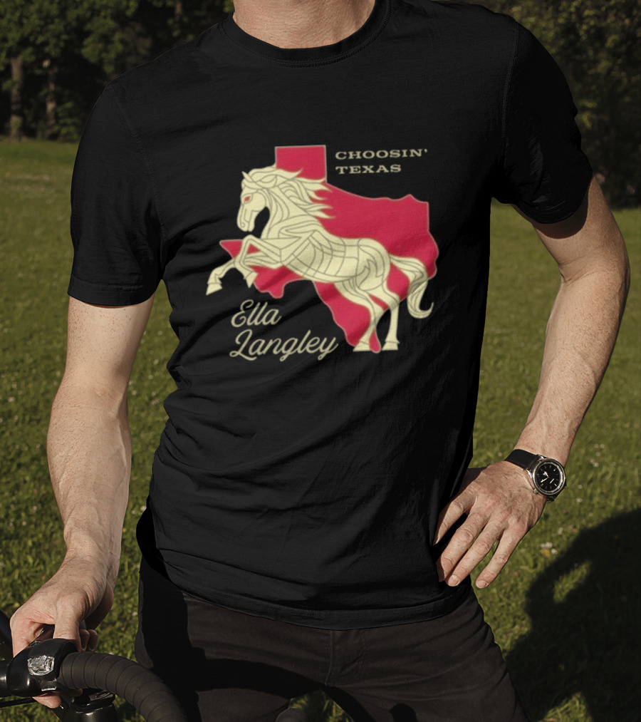 Ella Langley Choosin' Texas Tour 2026 Horse And Texas Map T-Shirt