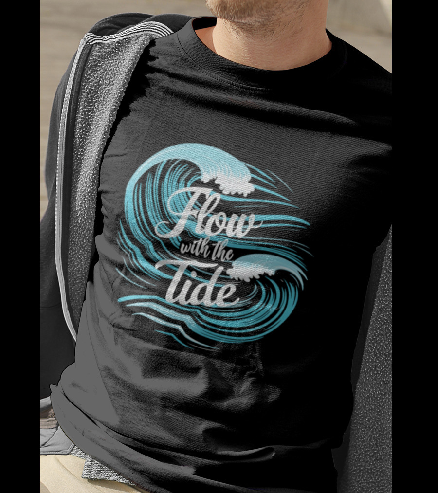 Flow With The Tide Wave Sketch T-Shirt