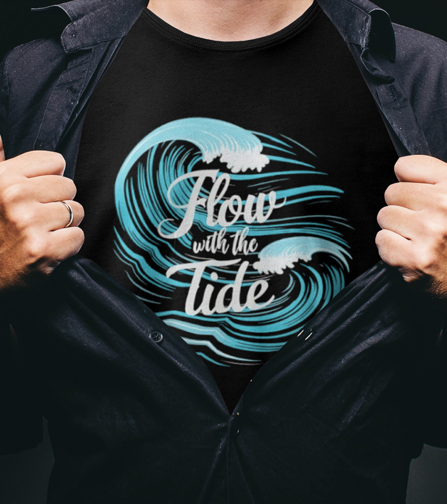 Flow With The Tide Wave Sketch T-Shirt