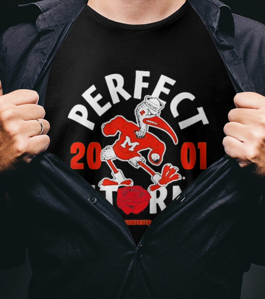 Miami Hurricanes 2001 Perfect Storm Undefeated National Champs Football T-Shirt