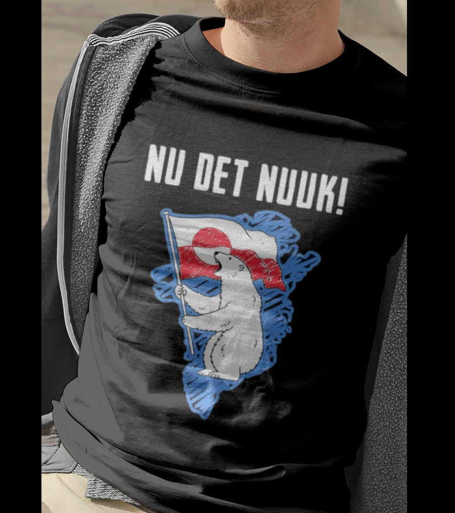 Nu Det Nuuk Greenland Polar Bear Flag T-Shirt