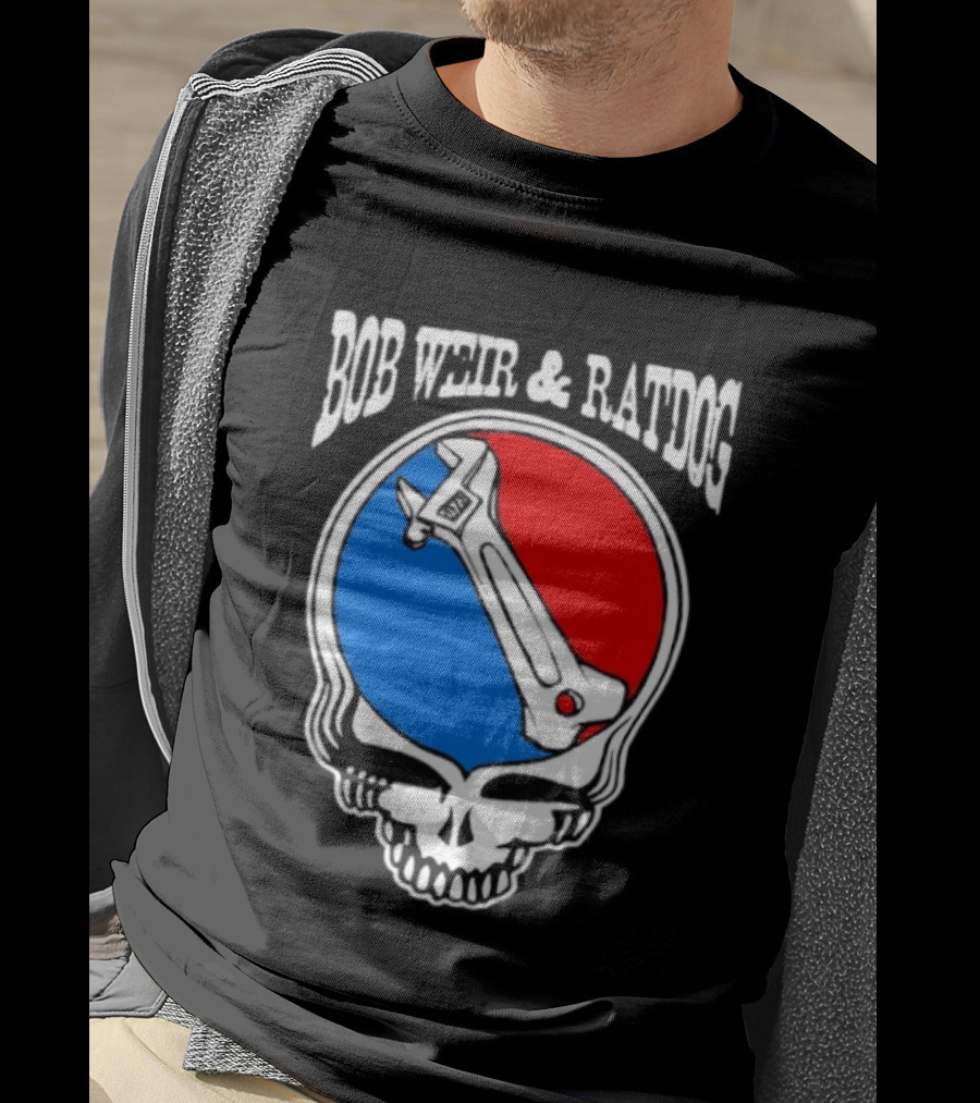 Bob Weir And Ratdog Skull Wrench Red Blue T-Shirt