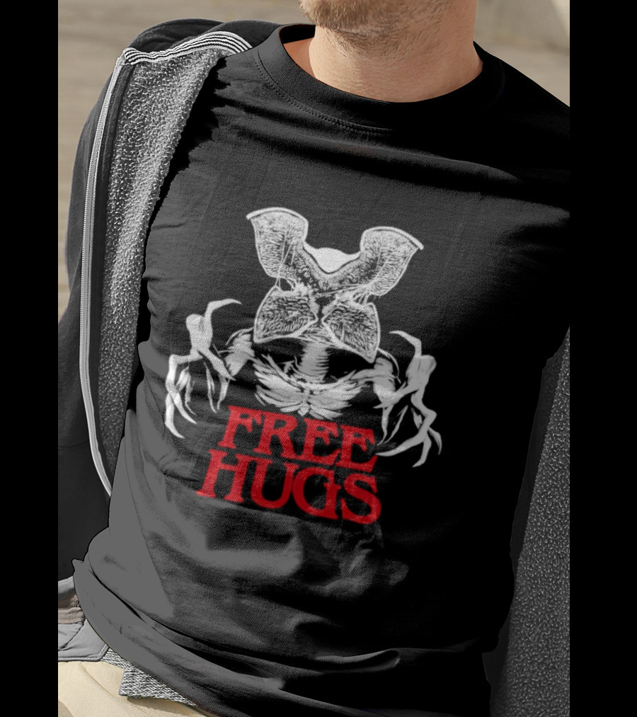 Free Hugs Upside Down Stranger Things Demogorgon T-Shirt
