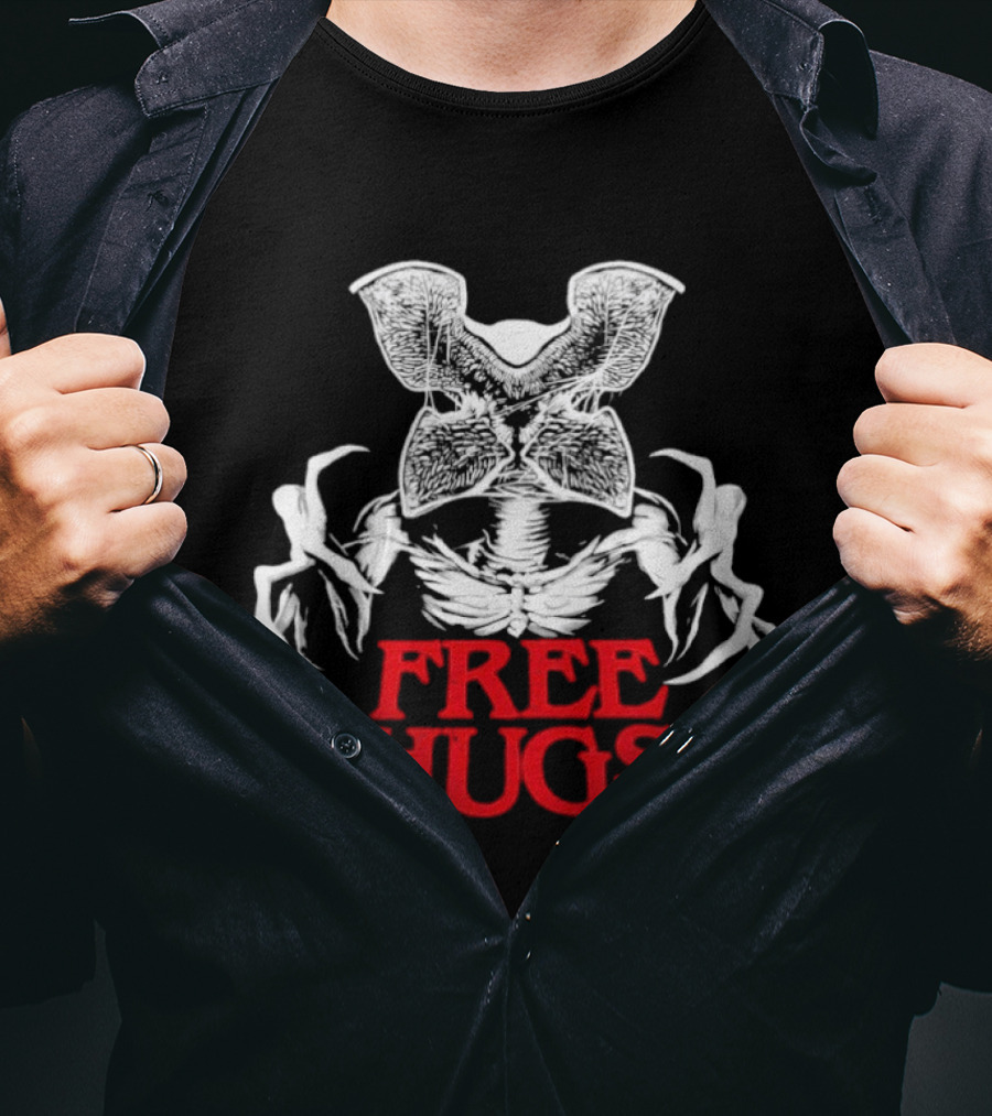 Free Hugs Upside Down Stranger Things Demogorgon T-Shirt