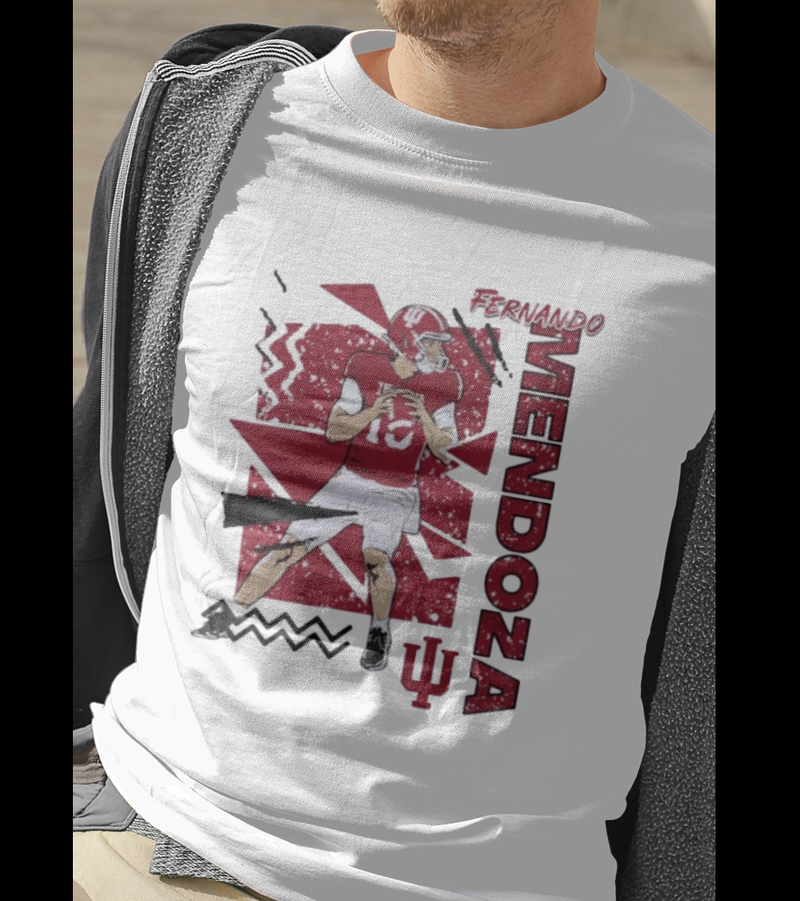 Indiana Football Fernando Mendoza Quarterback IU Sports Fan Gear T-Shirt