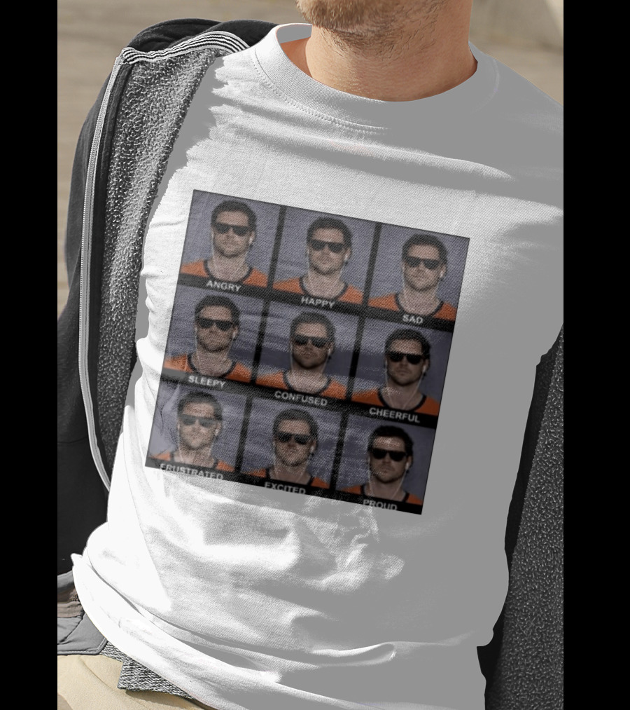 Jarrett Stidham Angry Happy Sad Sleepy Confused Cheerful Frustrated Excited Proud Emojis T-Shirt