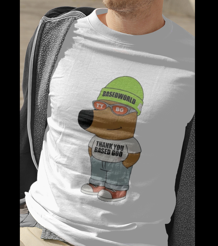 Basedworld Thank You Based God TY BG Retro Cartoon T-Shirt
