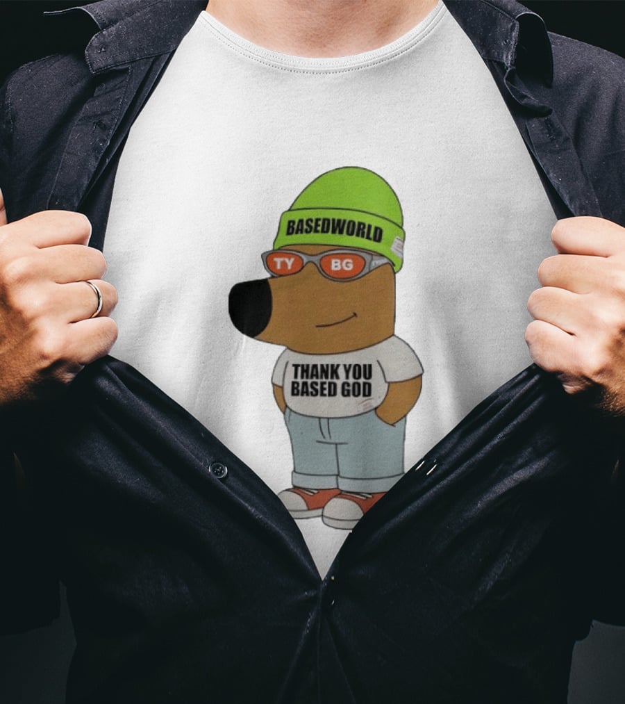 Basedworld Thank You Based God TY BG Retro Cartoon T-Shirt