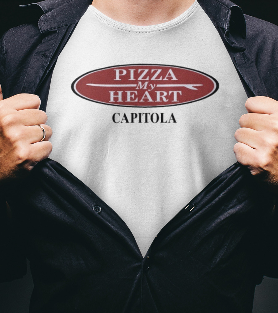 Pizza My Heart Capitola Classic Surfboard Oval T-Shirt