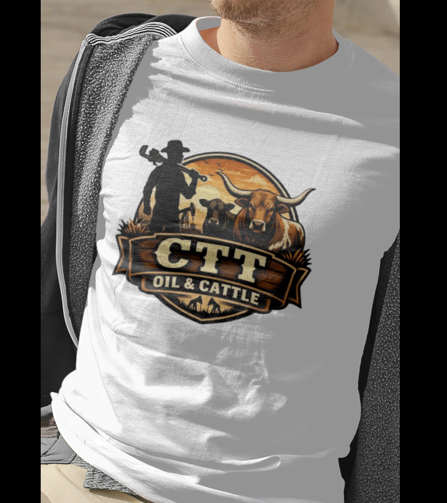 CTT Oil And Cattle Western Ranching Cowboys And Livestock T-Shirt