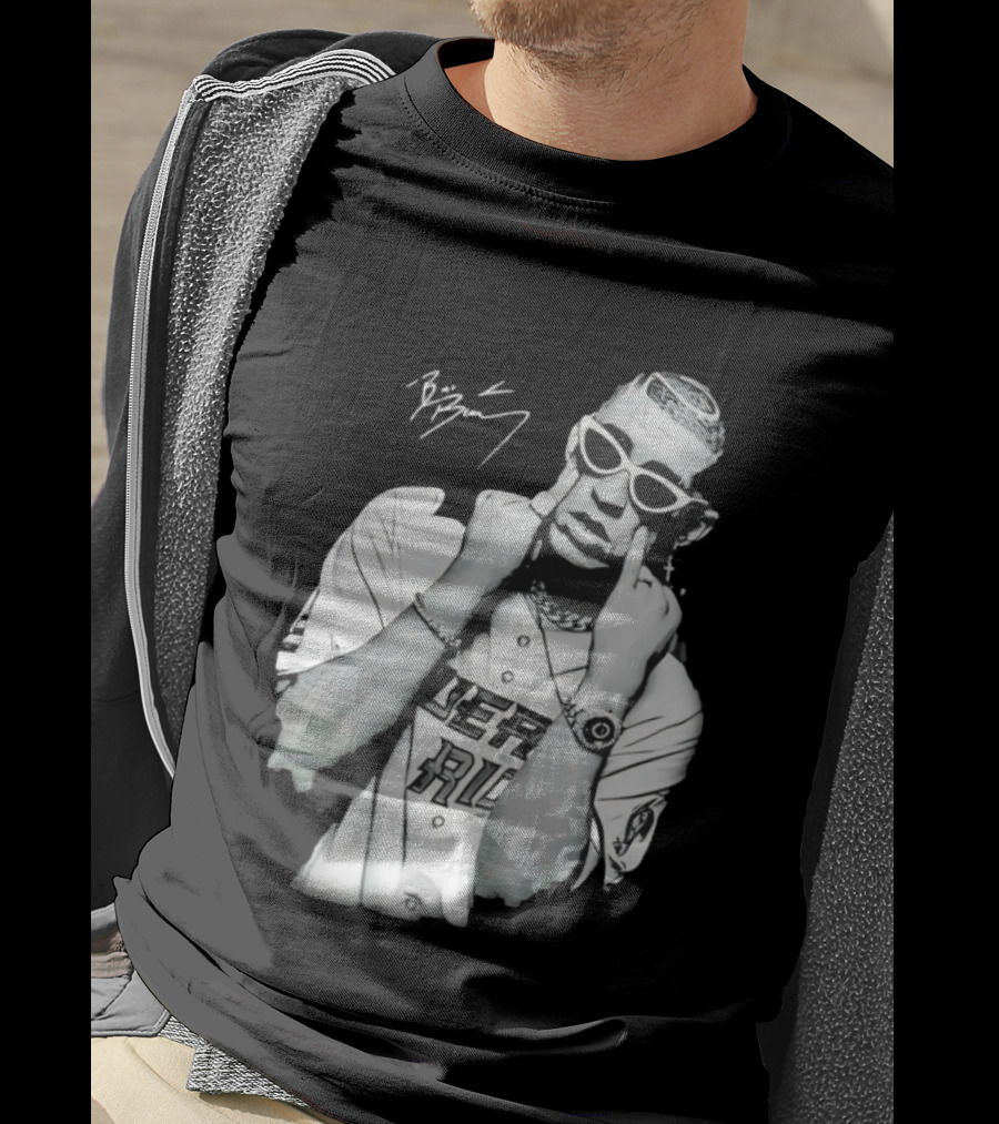 Benito Antonio Martinez Ocasio Bad Bunny Signature Puerto Rico Baseball Jersey Look T-Shirt