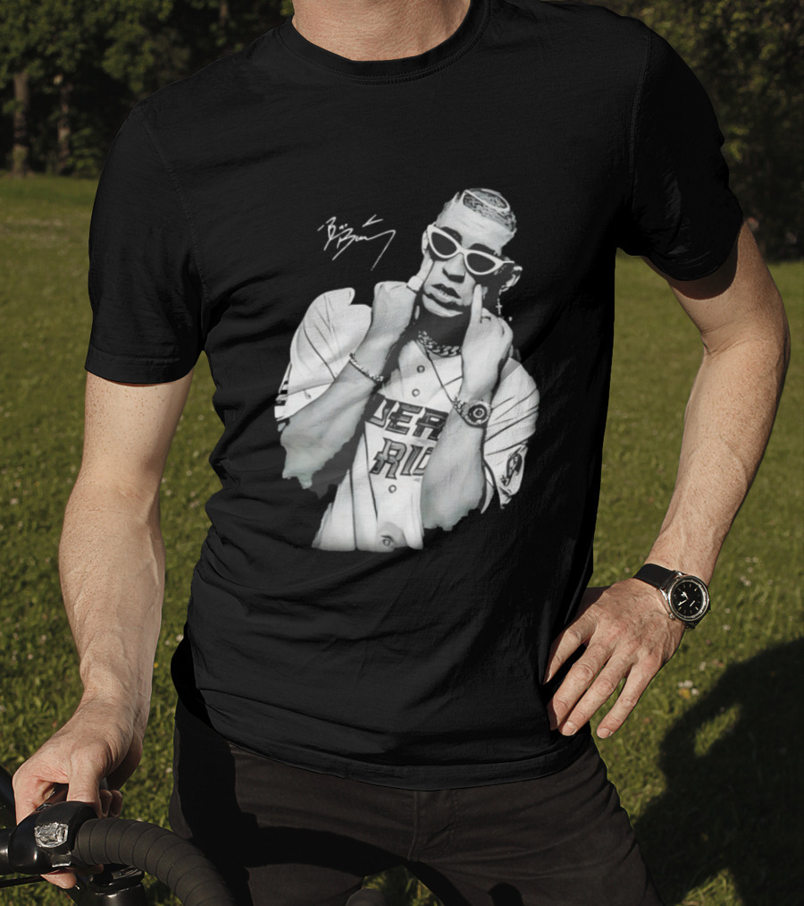 Benito Antonio Martinez Ocasio Bad Bunny Signature Puerto Rico Baseball Jersey Look T-Shirt