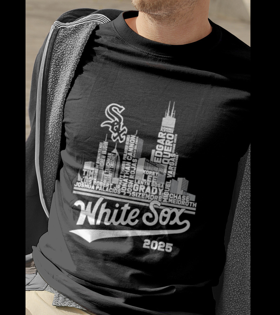 Chicago White Sox 2025 Skyline Players Names T-Shirt