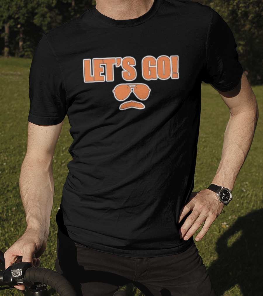 Dave Swerski Let's Go Orange Sunglasses Mustache T-Shirt
