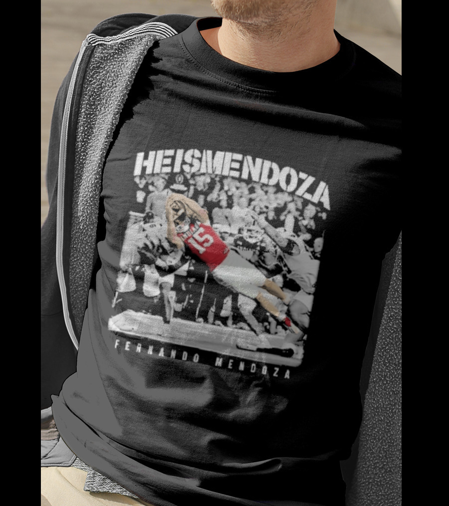 Heisman Mendoza Fernando Mendoza Indiana Hoosiers Fourth Down Run T-Shirt