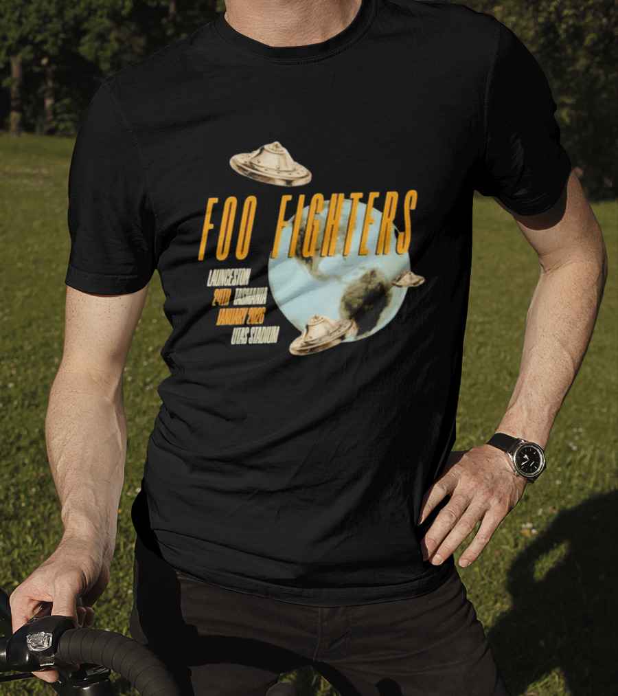 Foo Fighters Launceston UFO Tasmania January 2026 UTAS Stadium T-Shirt