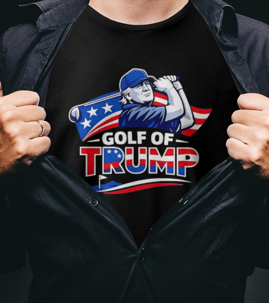 Golf Of Trump USA Patriotic Stars And Stripes Golfer T-Shirt