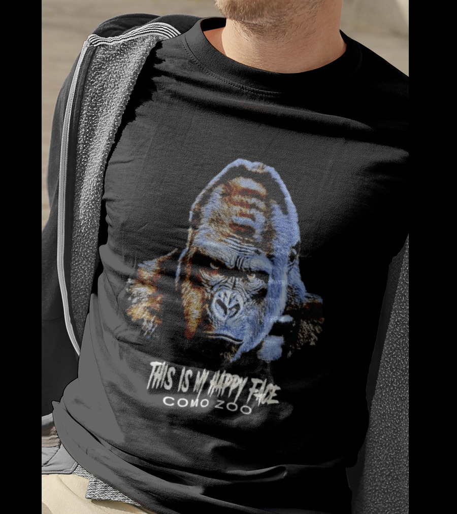 Gorilla This Is My Happy Face Como Zoo T-Shirt