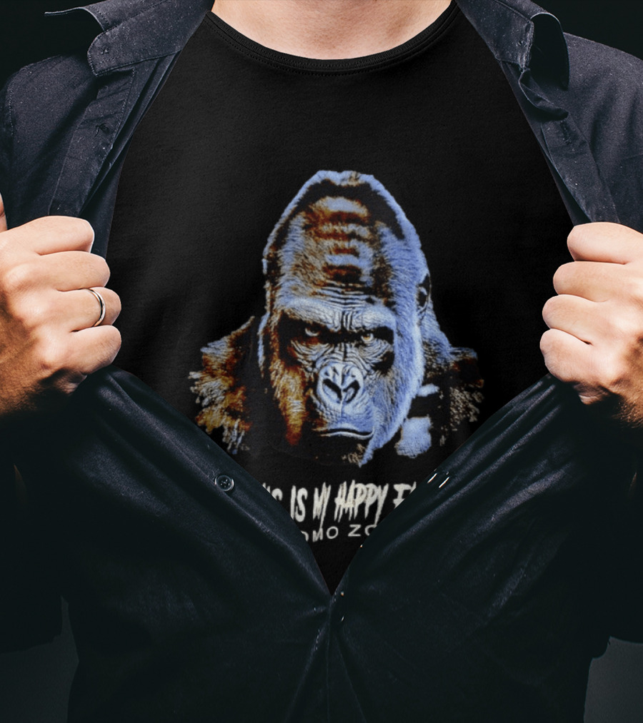 Gorilla This Is My Happy Face Como Zoo T-Shirt
