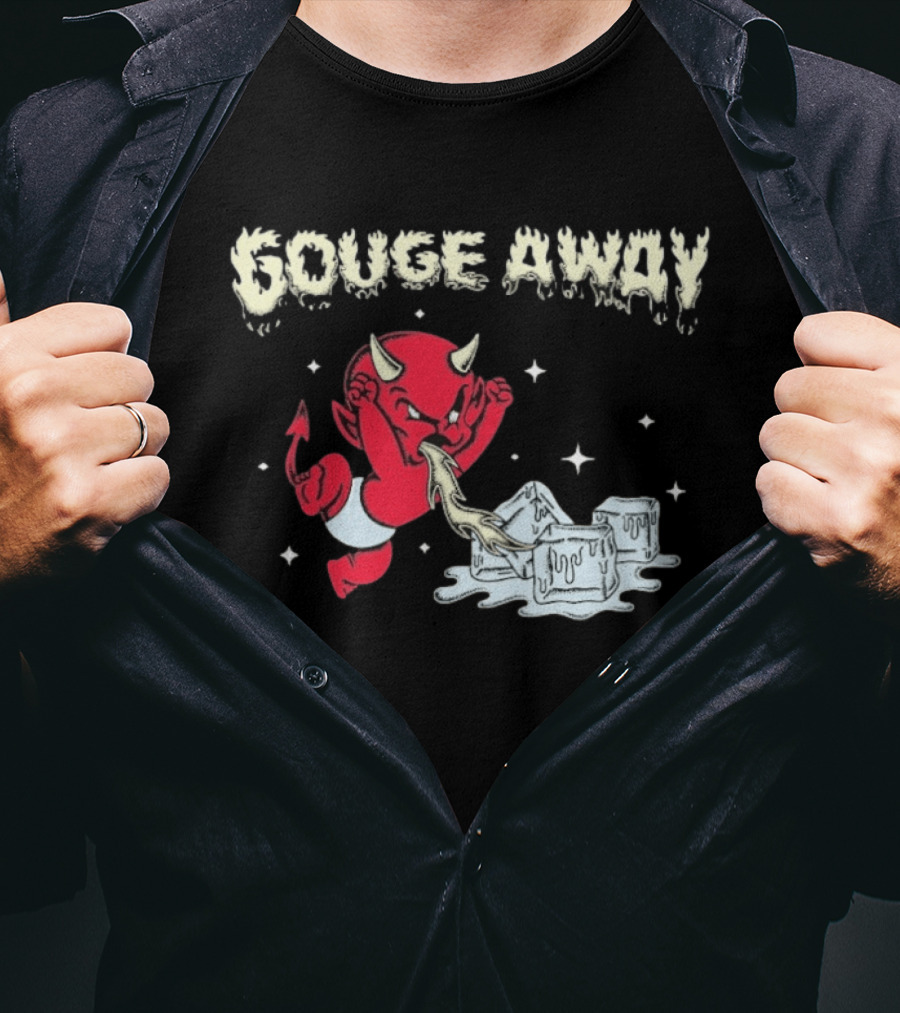 Gouge Away Hot Stuff Red Devil Melting Ice Cubes T-Shirt