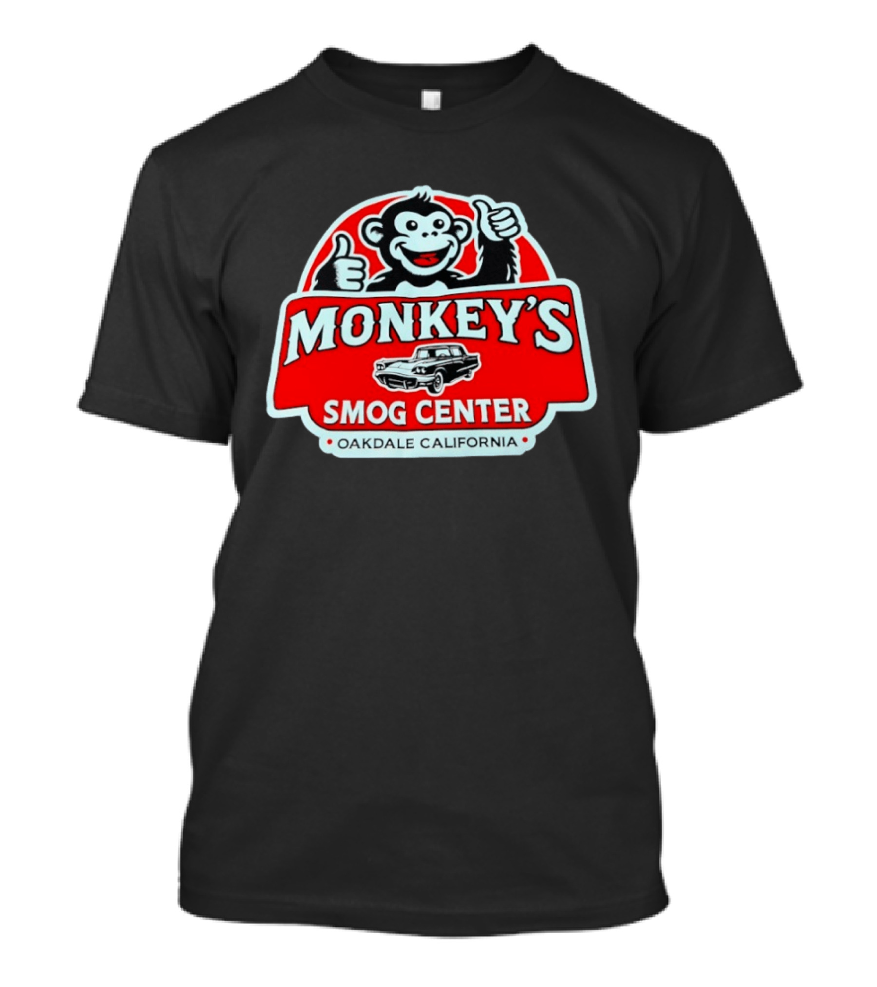 Monkey's Smog Center Oakdale California Thumbs Up Classic Car T-Shirt