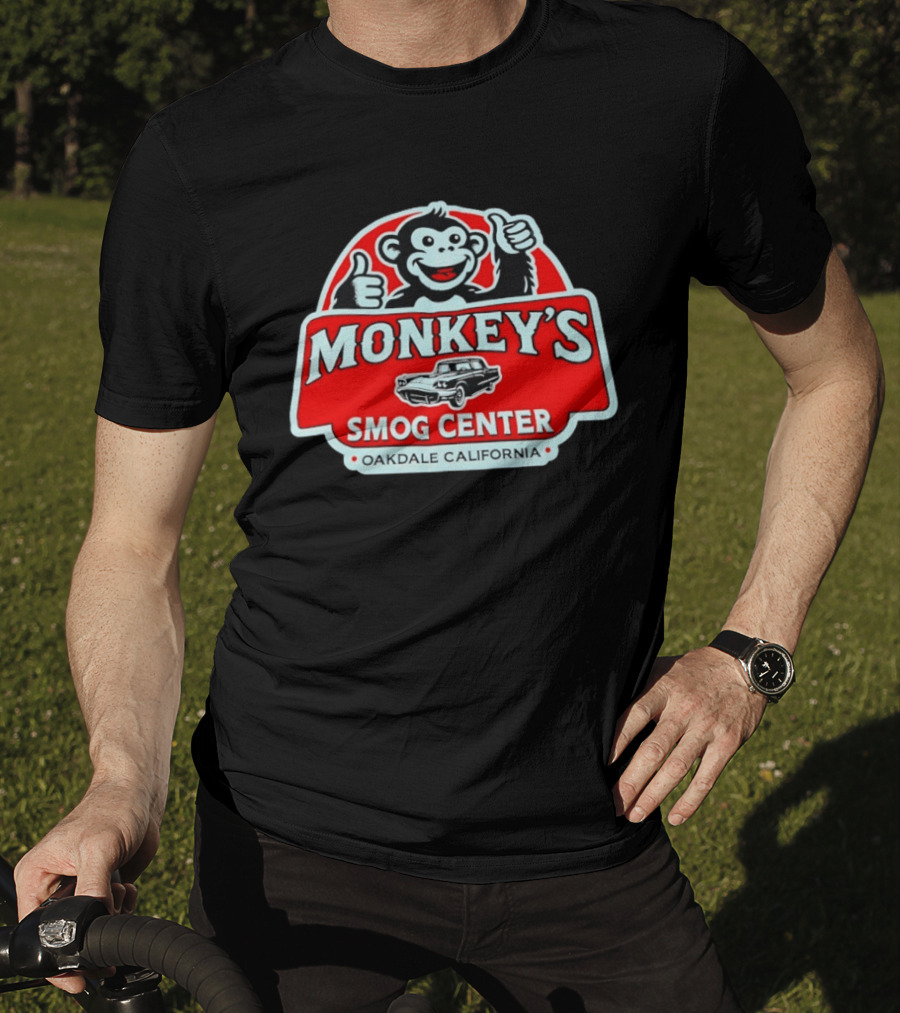 Monkey's Smog Center Oakdale California Thumbs Up Classic Car T-Shirt
