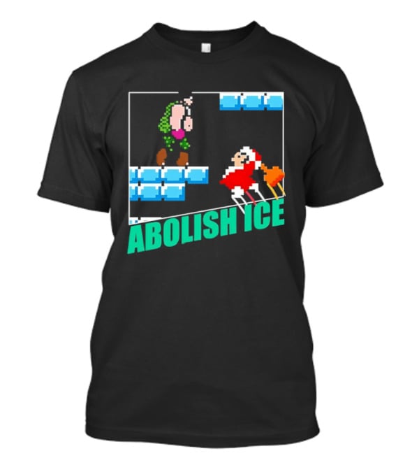 Abolish ICE Super Mario Style Pixel Art USA Retro Gaming T-Shirt
