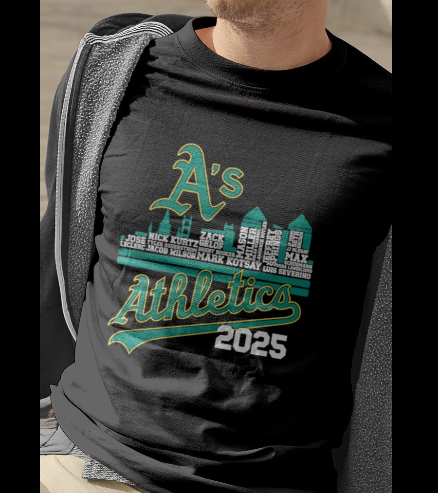 A's Athletics 2025 City Skyline Baseball T-Shirt