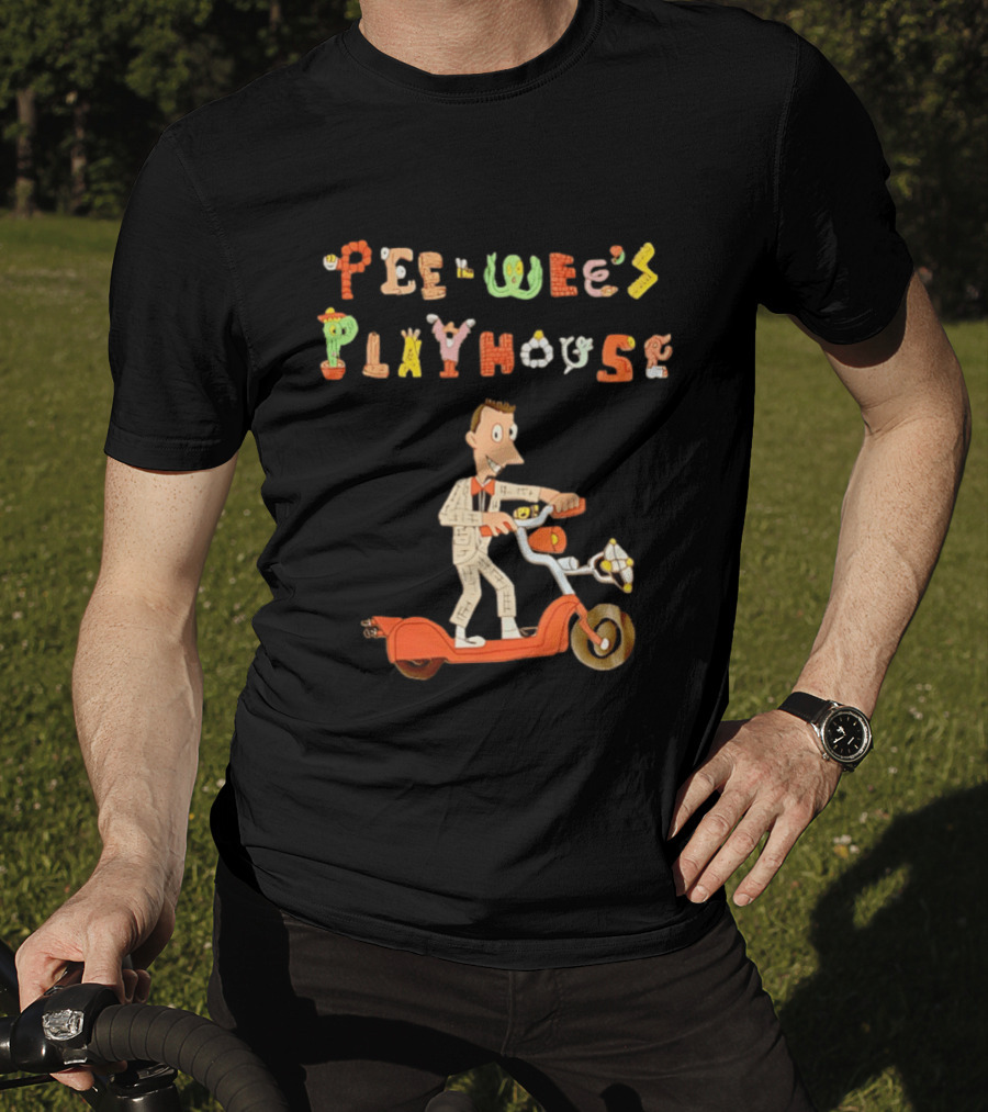 Pee Wee's Playhouse Animated Character With Scooter T-Shirt