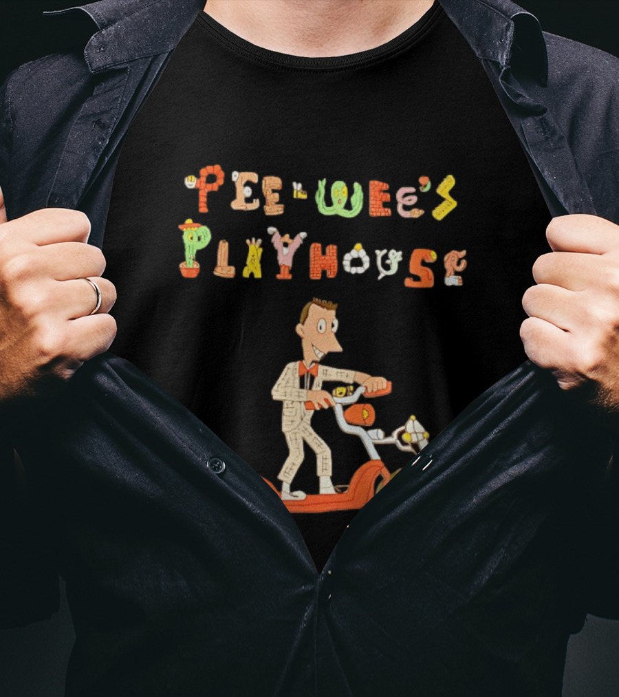 Pee Wee's Playhouse Animated Character With Scooter T-Shirt