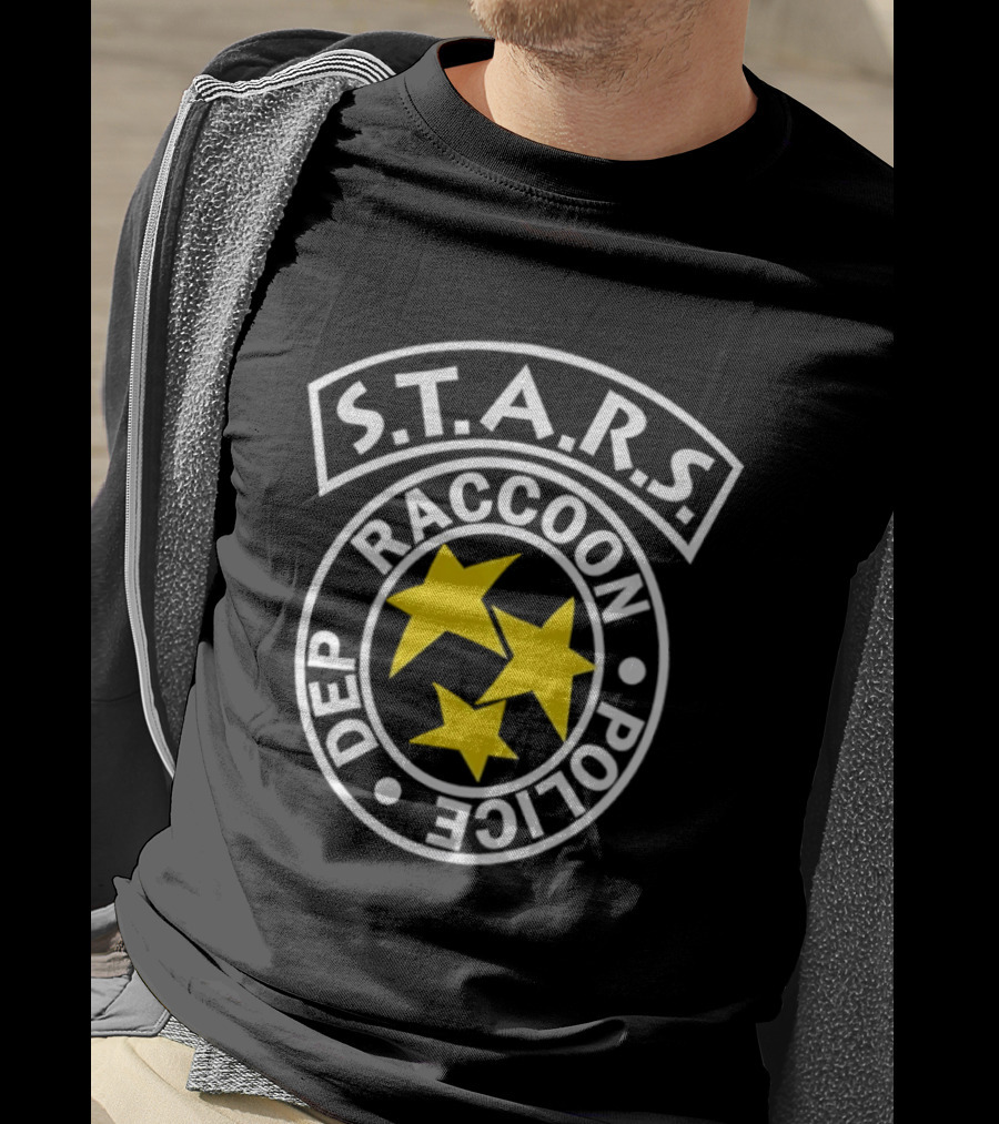 S.T.A.R.S. Raccoon Police Department Badge Style With Stars T-Shirt