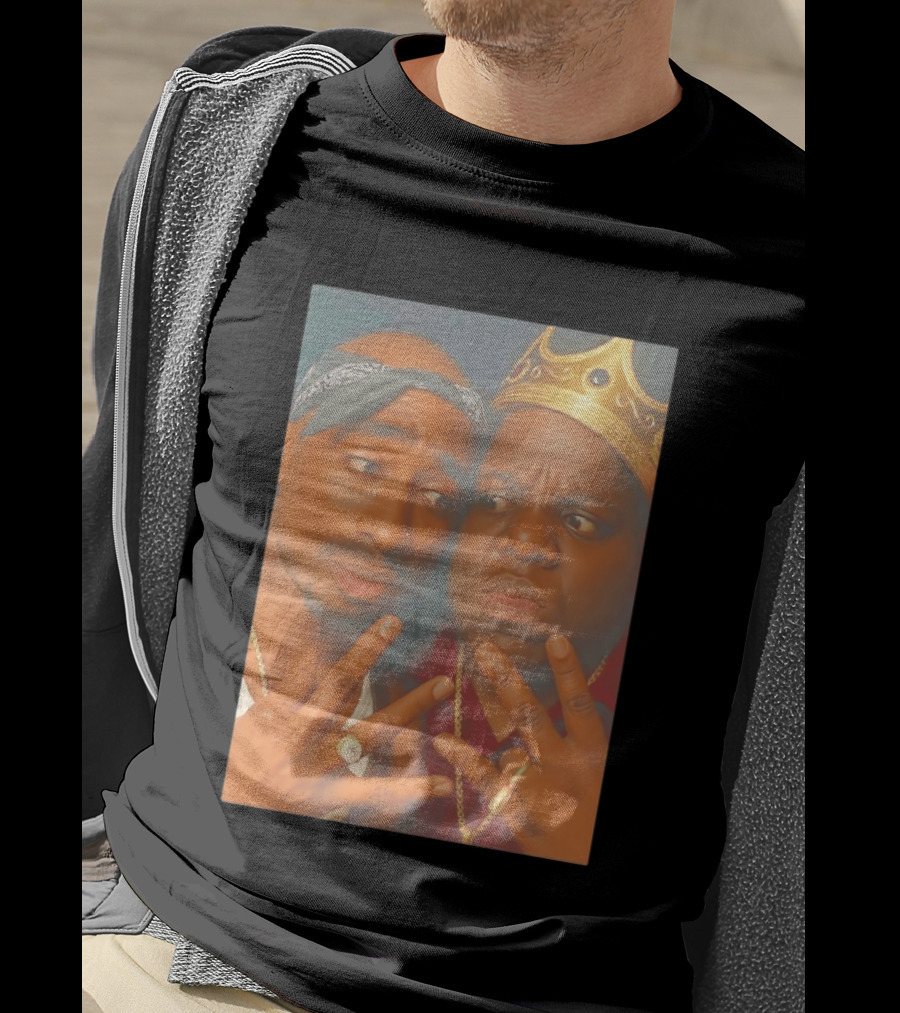 2Pac Biggie Smalls Meme With Bandana And Crown T-Shirt