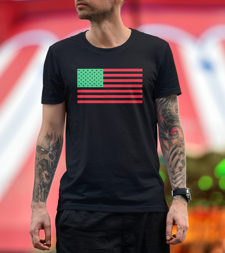 African American Red Green Black Flag T-Shirt