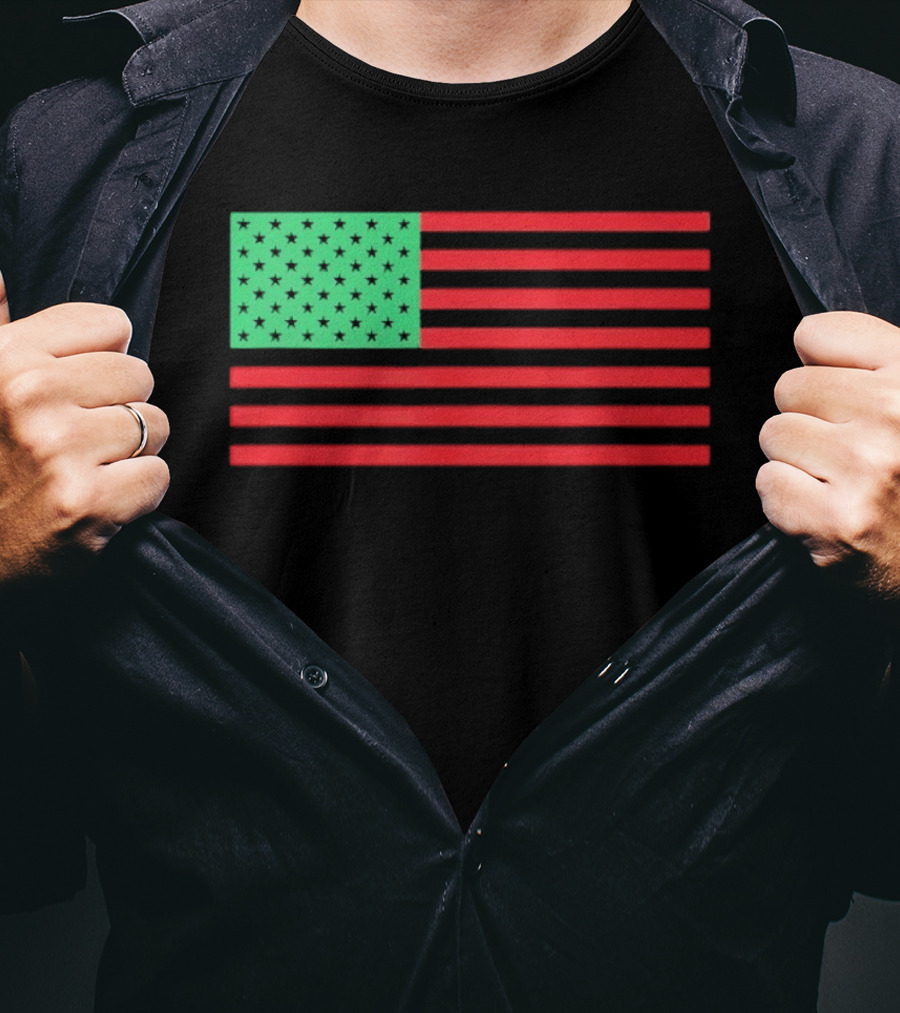 African American Red Green Black Flag T-Shirt