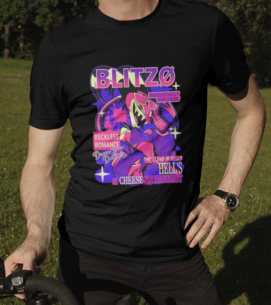 BLITZØ Professionally Dangerous Reckless Romance Dream Horse Dentist Hell's #1 Cheese T-Shirt
