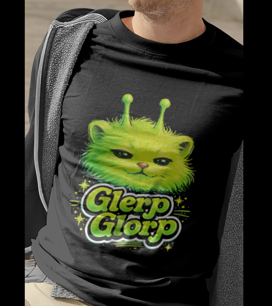 Glerp Glorp Alien Cat Fantasy Creature T-Shirt