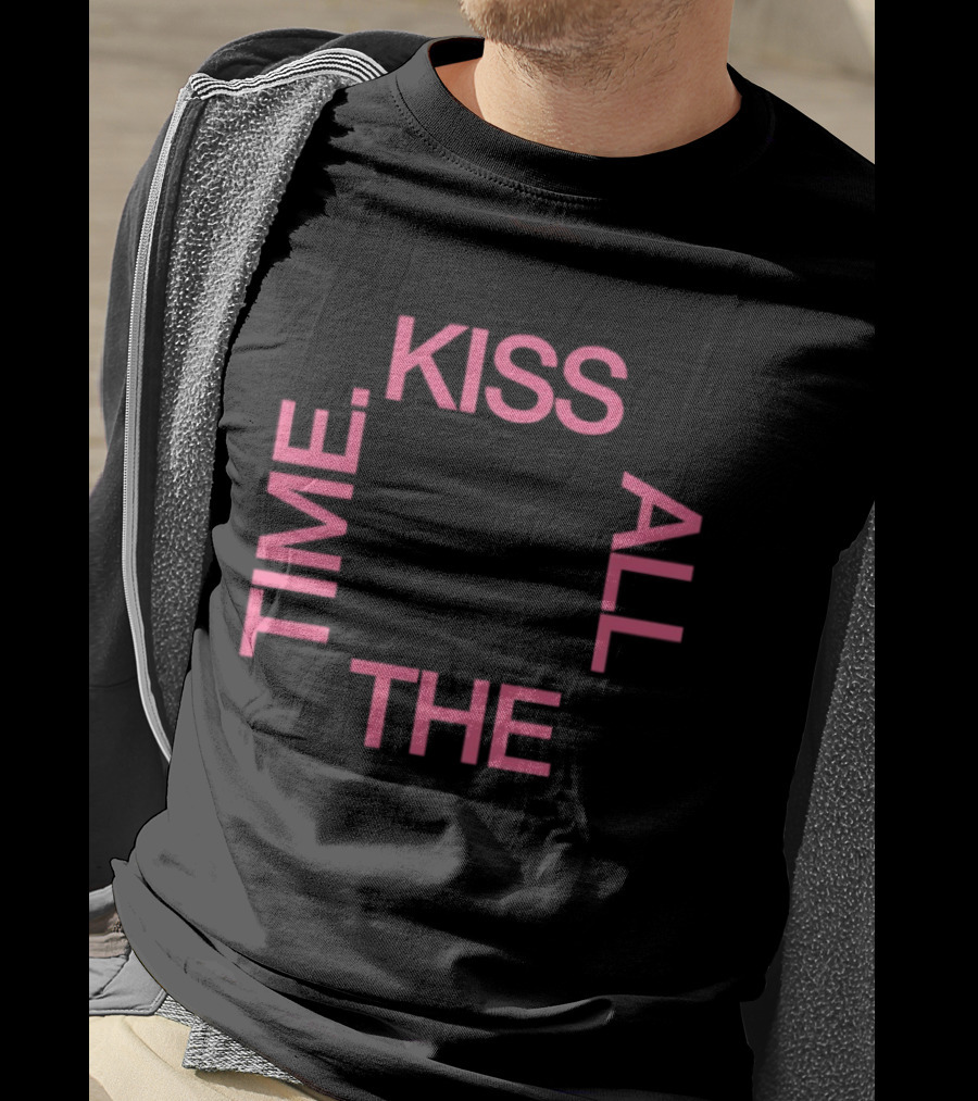 Kiss All The Time Text Circle T-Shirt