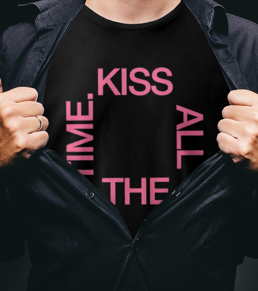 Kiss All The Time Text Circle T-Shirt