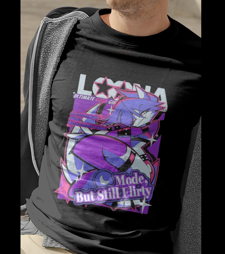 Loona Ultimate Goth Girl Mode But Still Flirty Helluva Boss A Bittersweet Heart With Rebel Edge T-Shirt